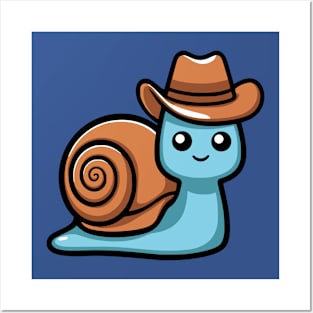 Cowboy Snail! Kawaii Snail Cowboy Posters and Art